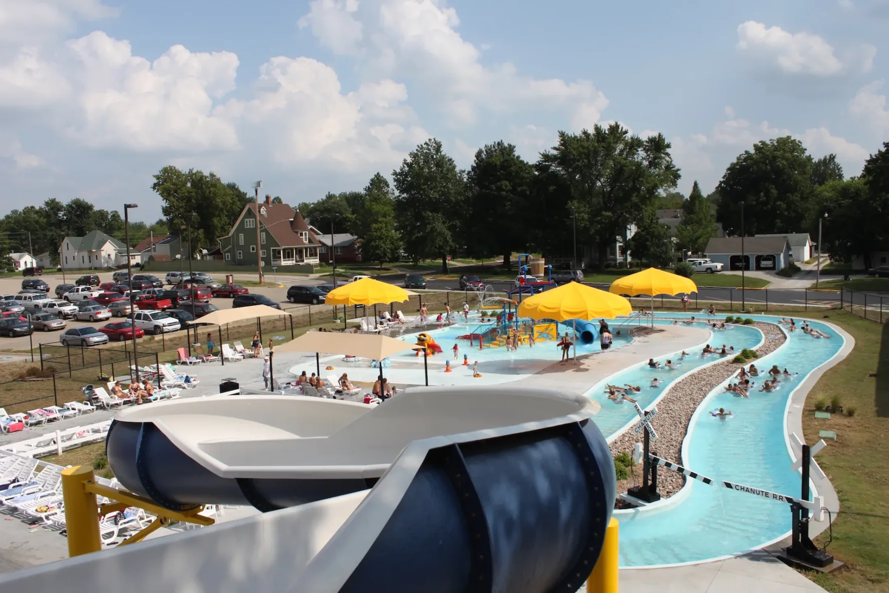 Maring Aquatic center slide in Chanute, Kansas