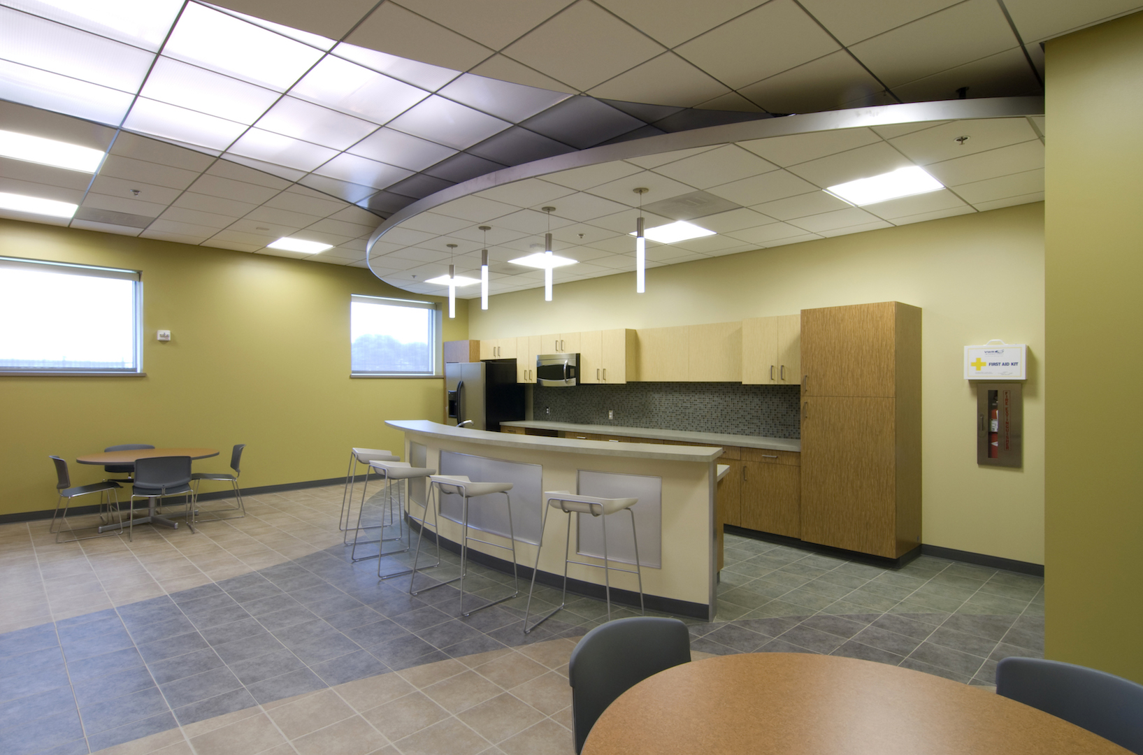 Break room of Stowers Institute of Medical Research Support Facility