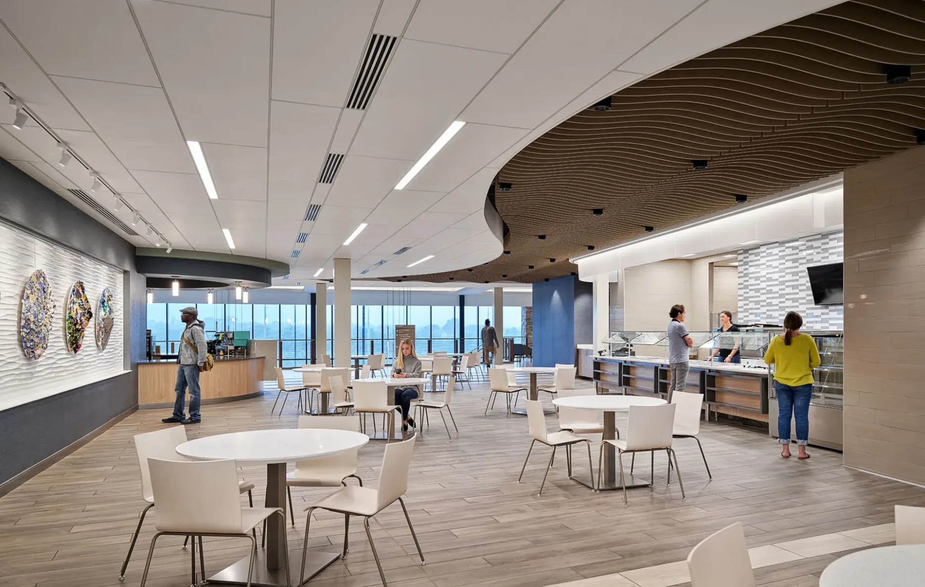People dining at the LMH Health West Food Court in Lawrence, KS