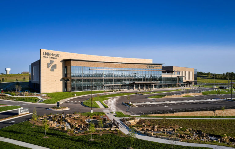 Exterior of LMH Health West in Lawrence, KS in the daytime