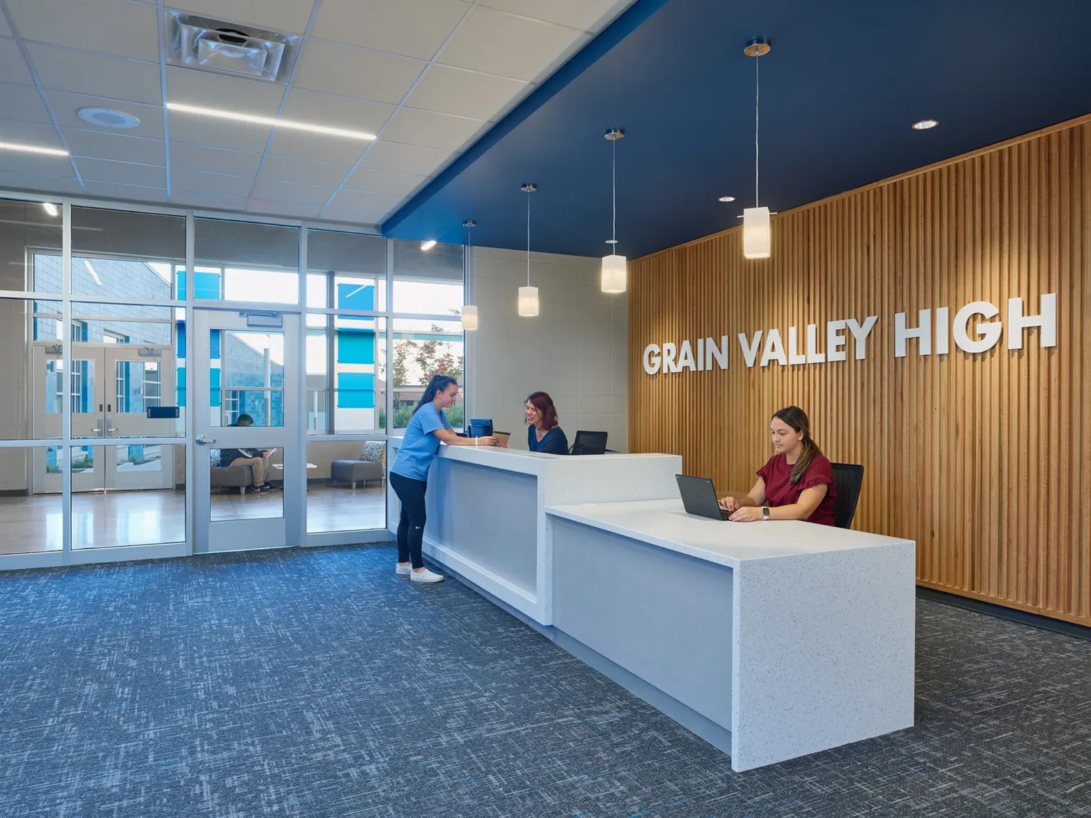 Grain Valley high school front entrance