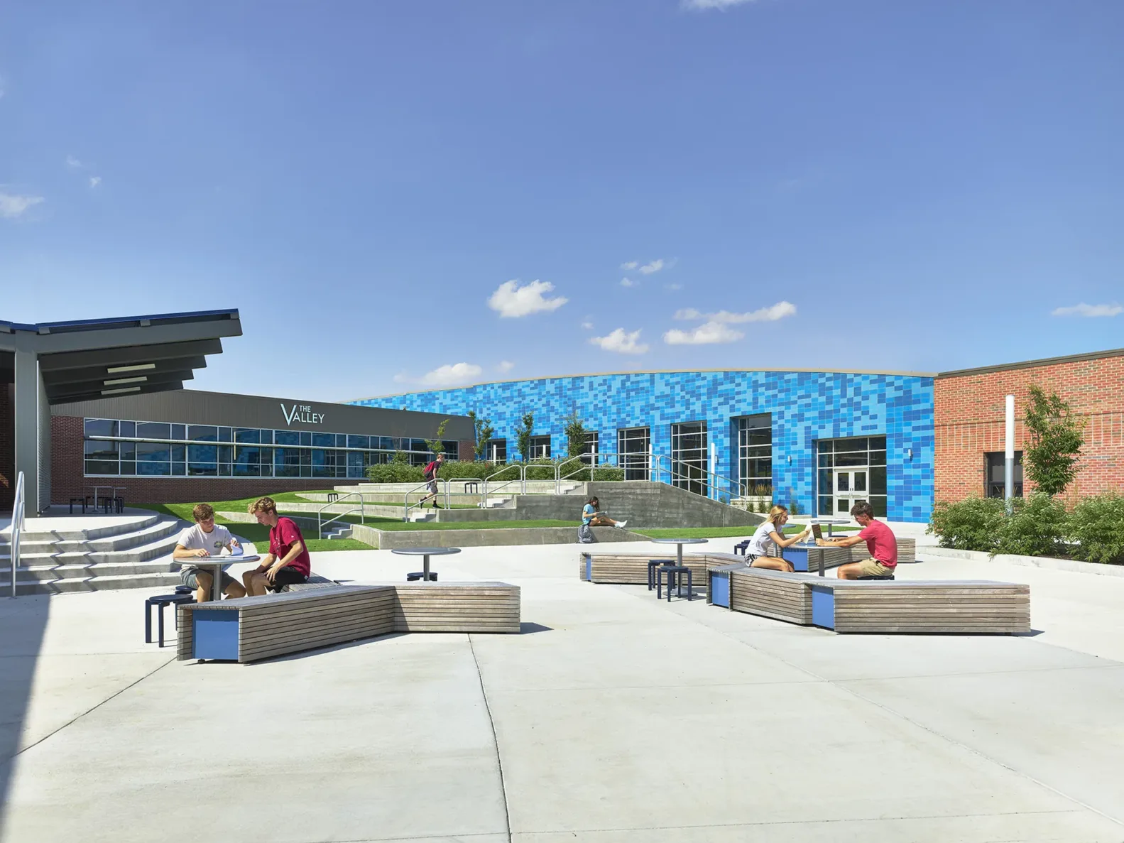Grain Valley high school courtyard