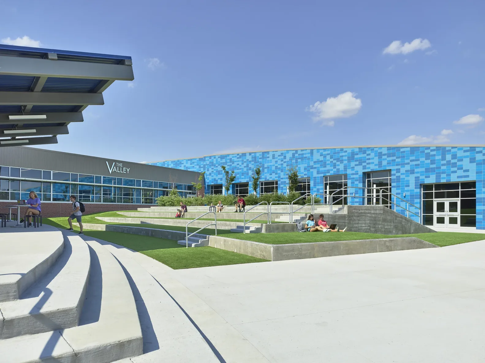 Grain Valley high school courtyard construction by mccowngordon