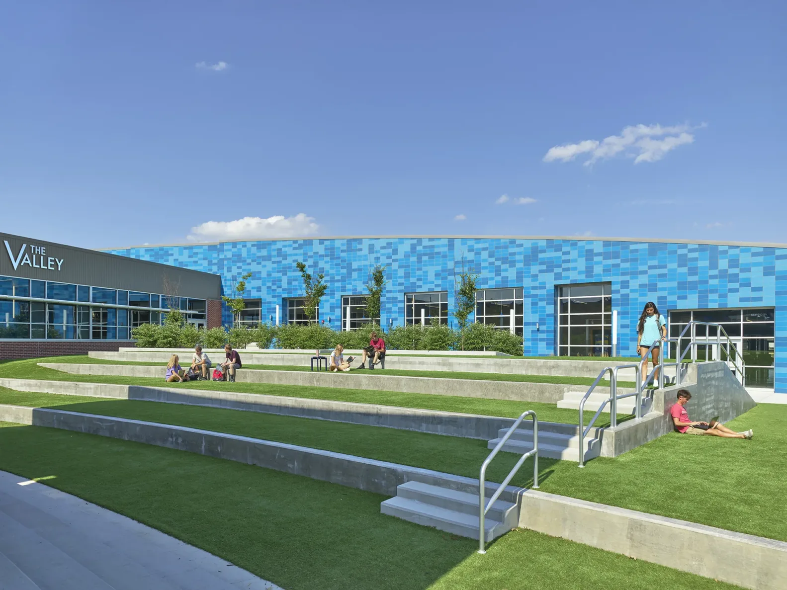 Grain Valley high school courtyard near kansas city