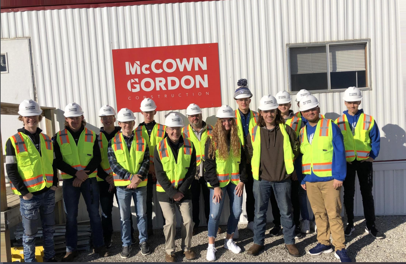 Students gain hands-on experience and valuable skills in the construction industry while on a tour of the Grain Valley North Middle School.