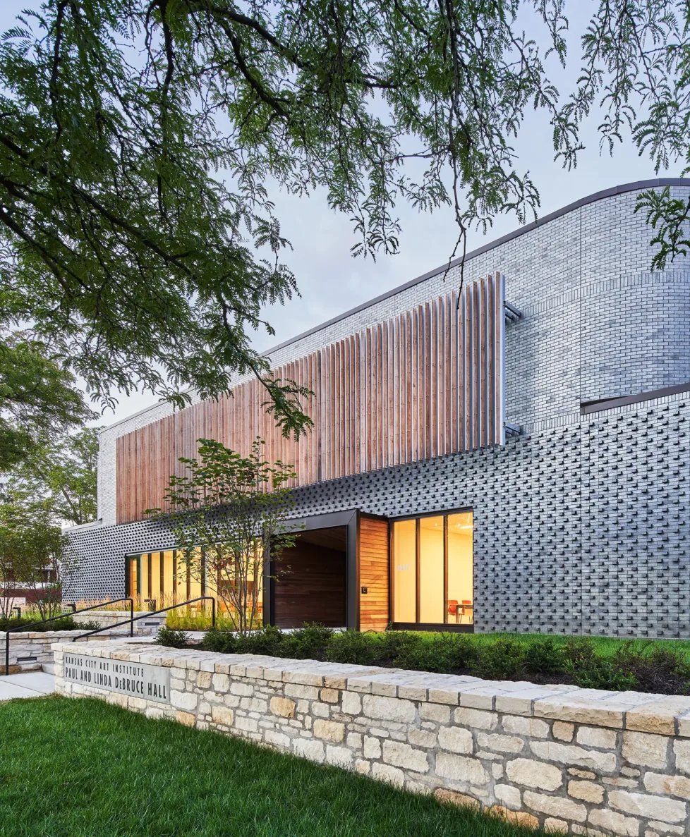 exterior of the paul and linda debruce hall
