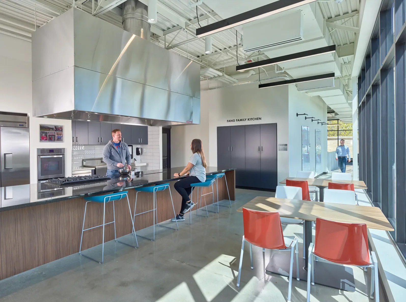 The kitchen area constructed by McCownGordon in the KSU Morris Family Multicultural Student Center
