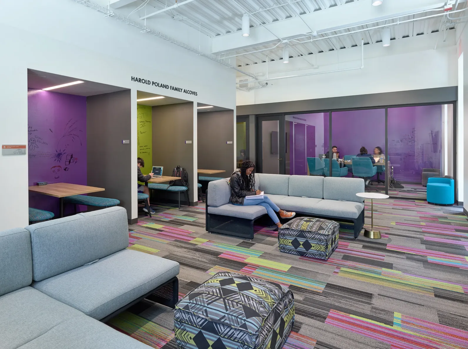 Seating areas inside the KSU Multicultural Student Center
