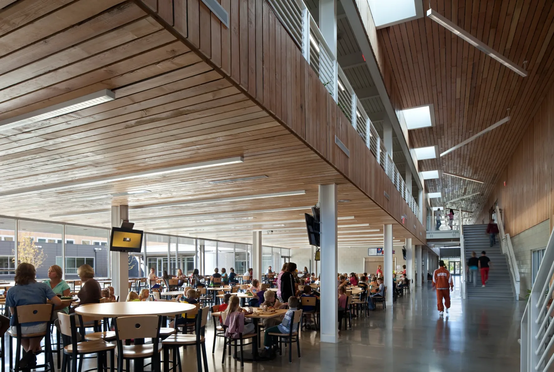 A dining hall at Greensburg School, built by McCownGordon Construction