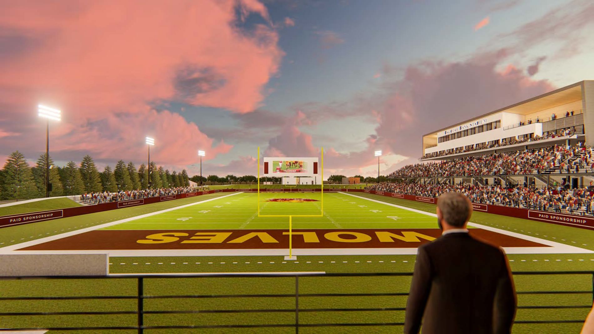 A rendering of the NSU Regional Athletic Complex being built by McCownGordon Construction