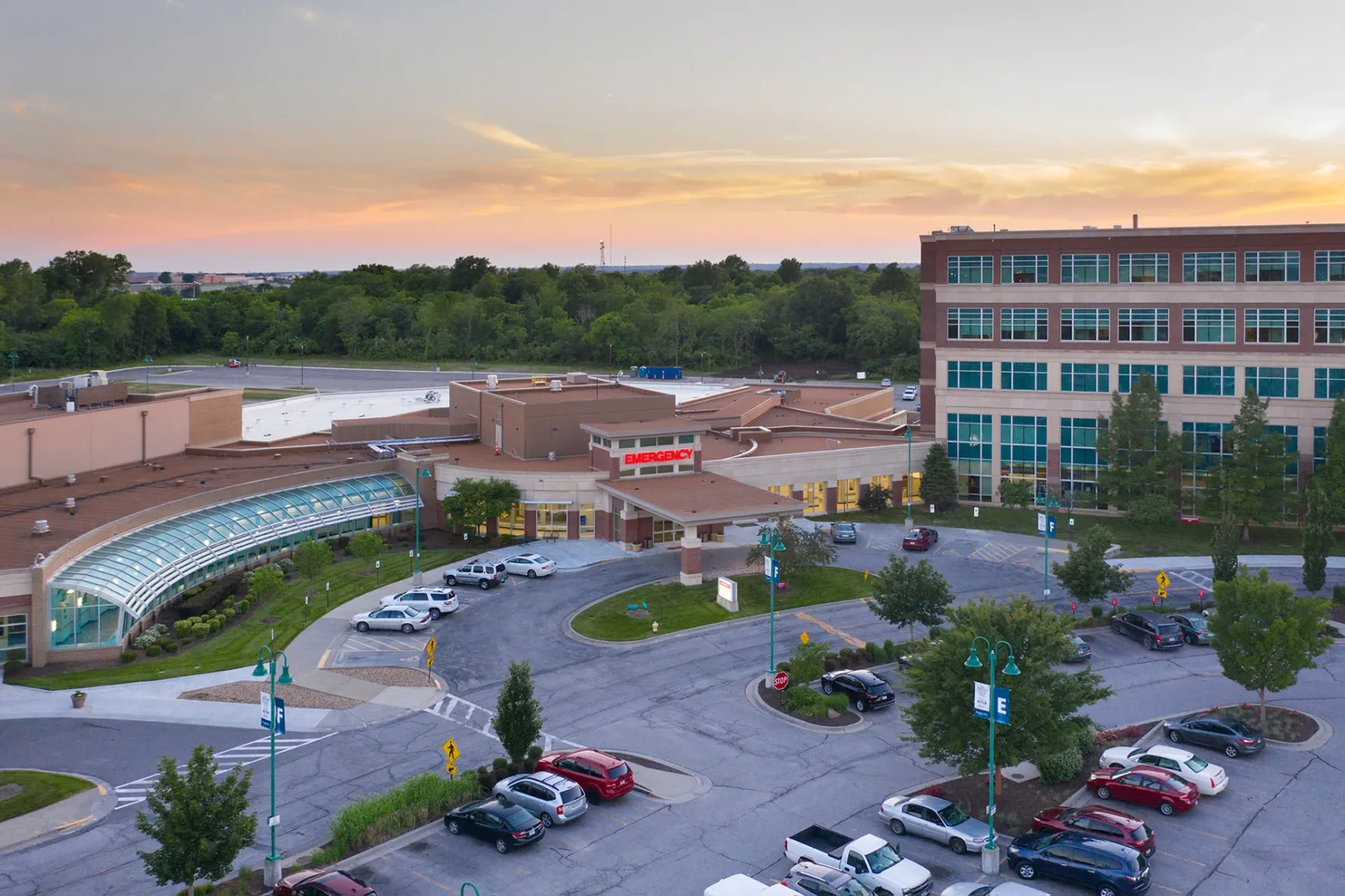 Emergency drop off drone photo at Saint Luke's East