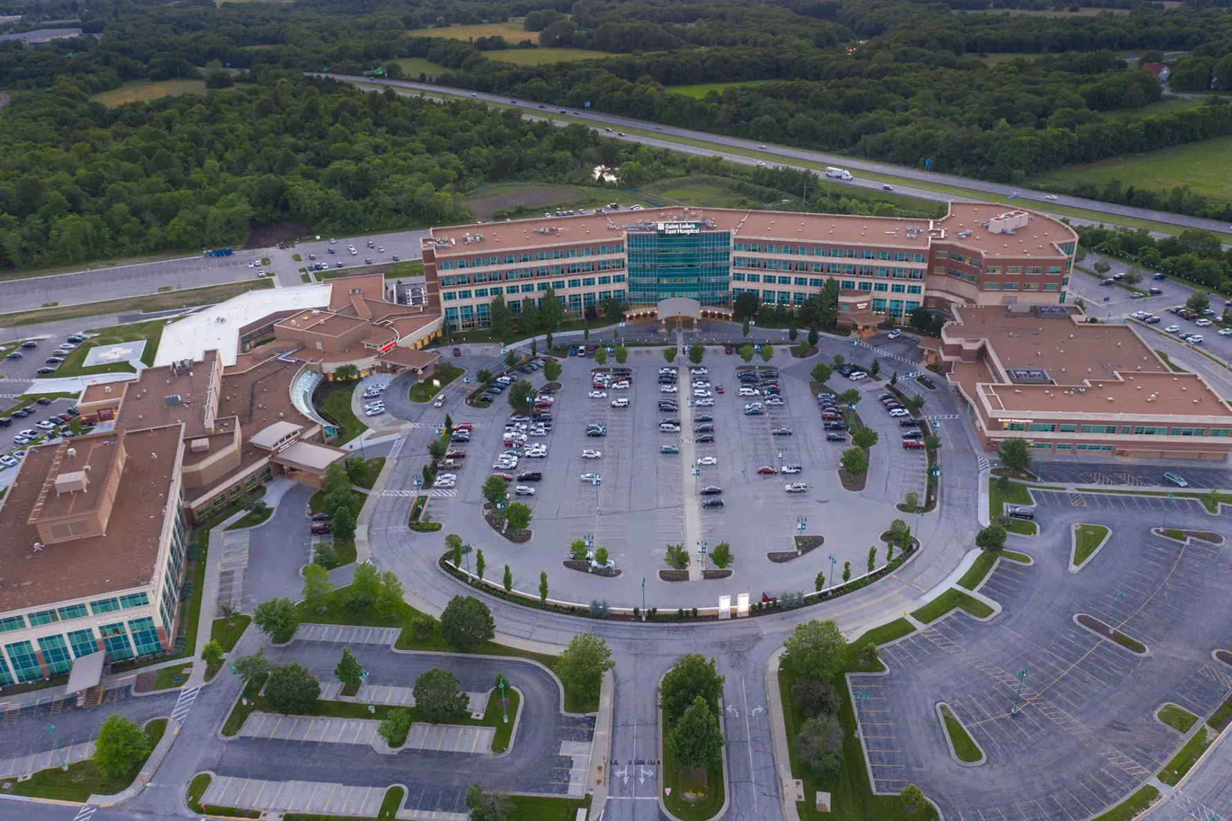 Birds eye view of saint Luke's East in Lee's summit