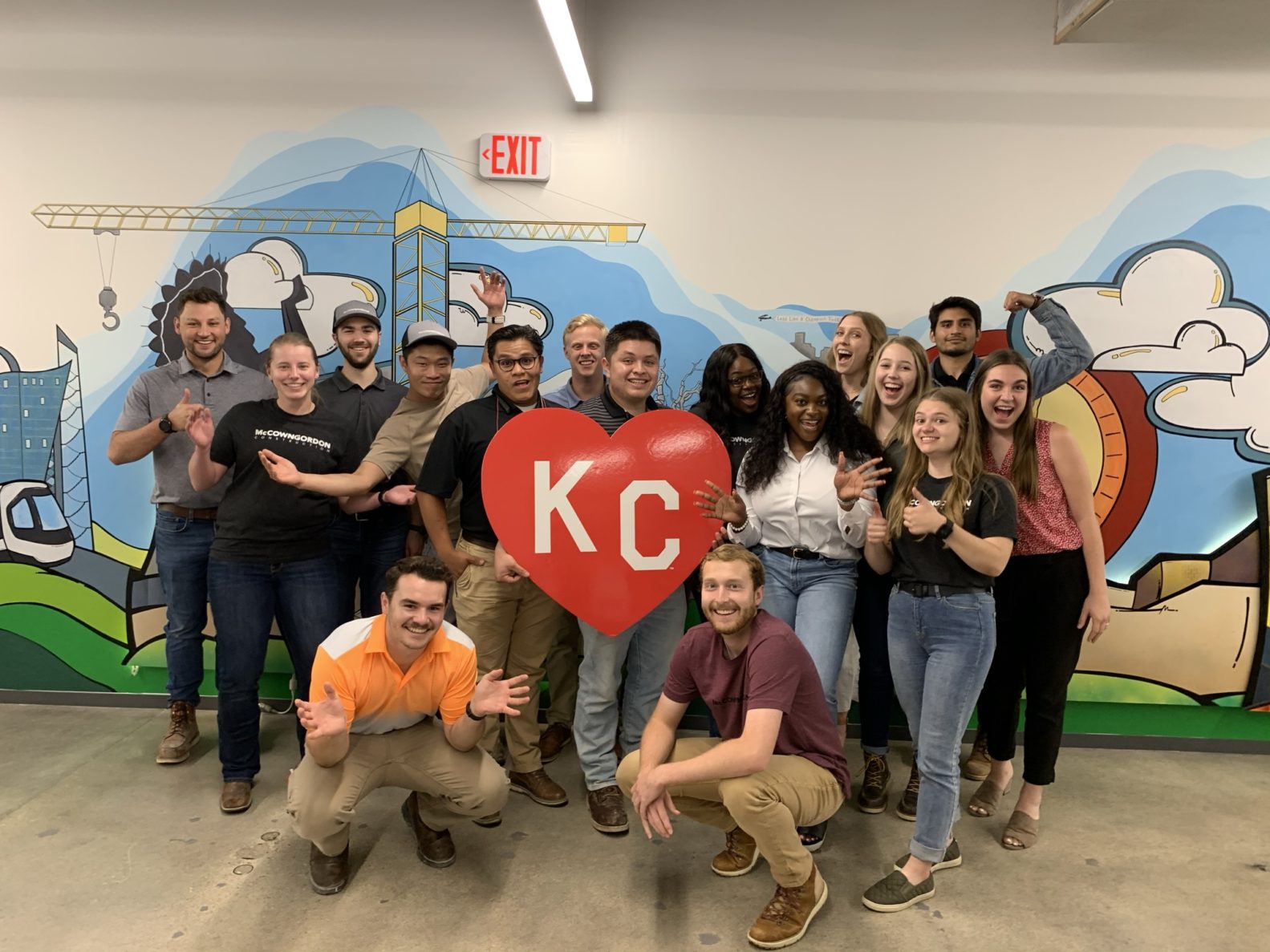 Group photo of McCownGordon interns at the KC office
