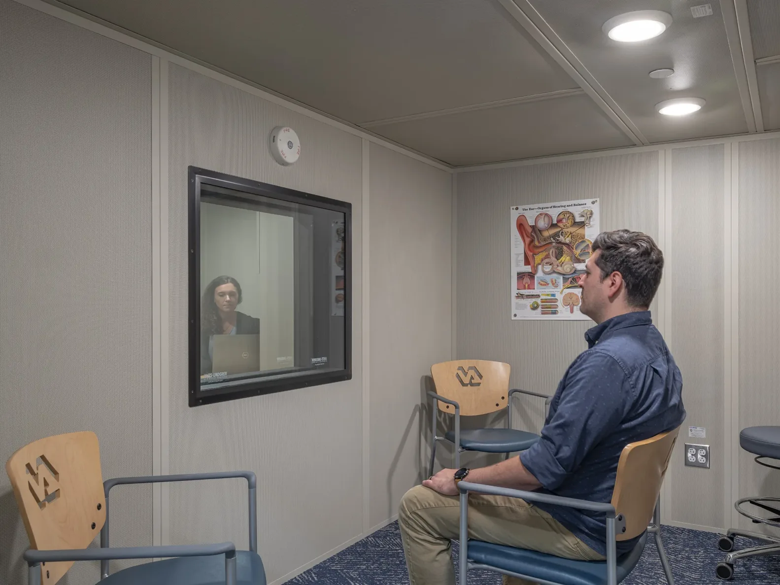Hearing testing at Lenexa VA Clinic built by McCownGordon