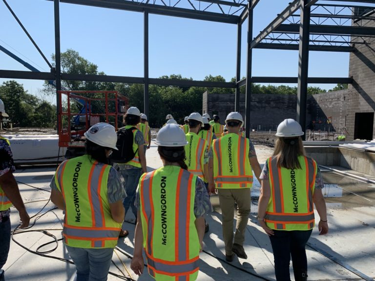 A group of McCownGordon Construction interns touring a jobsite