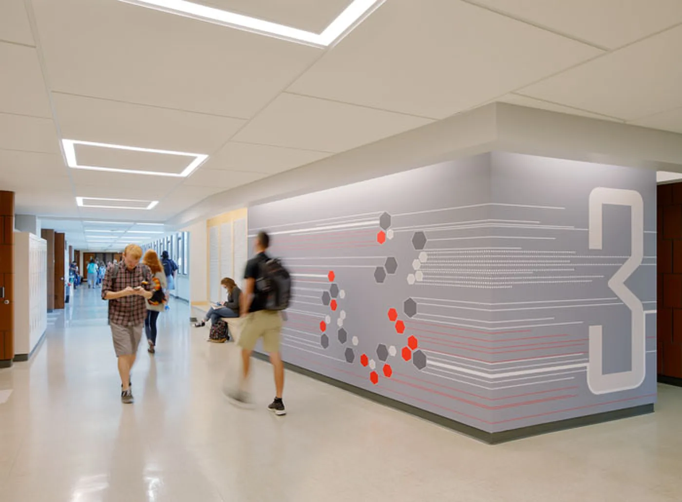 Hallway at Morris Hall, University of Central Missouri renovated by McCownGordon