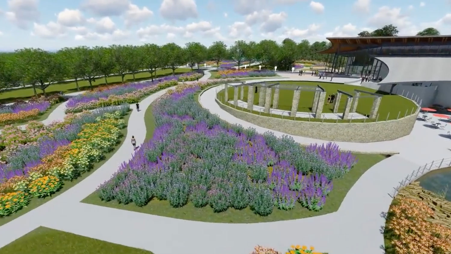 A rendering of the Overland Park Arboretum, a McCownGordon Construction project
