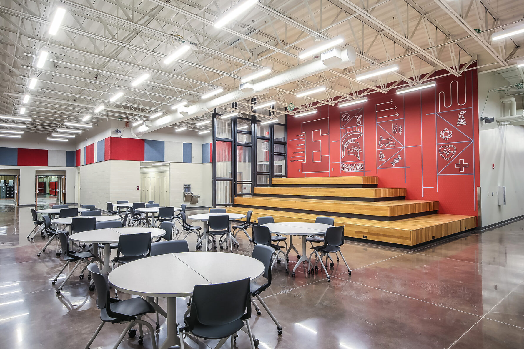A commons area at Emporia High School, a McCownGordon project.