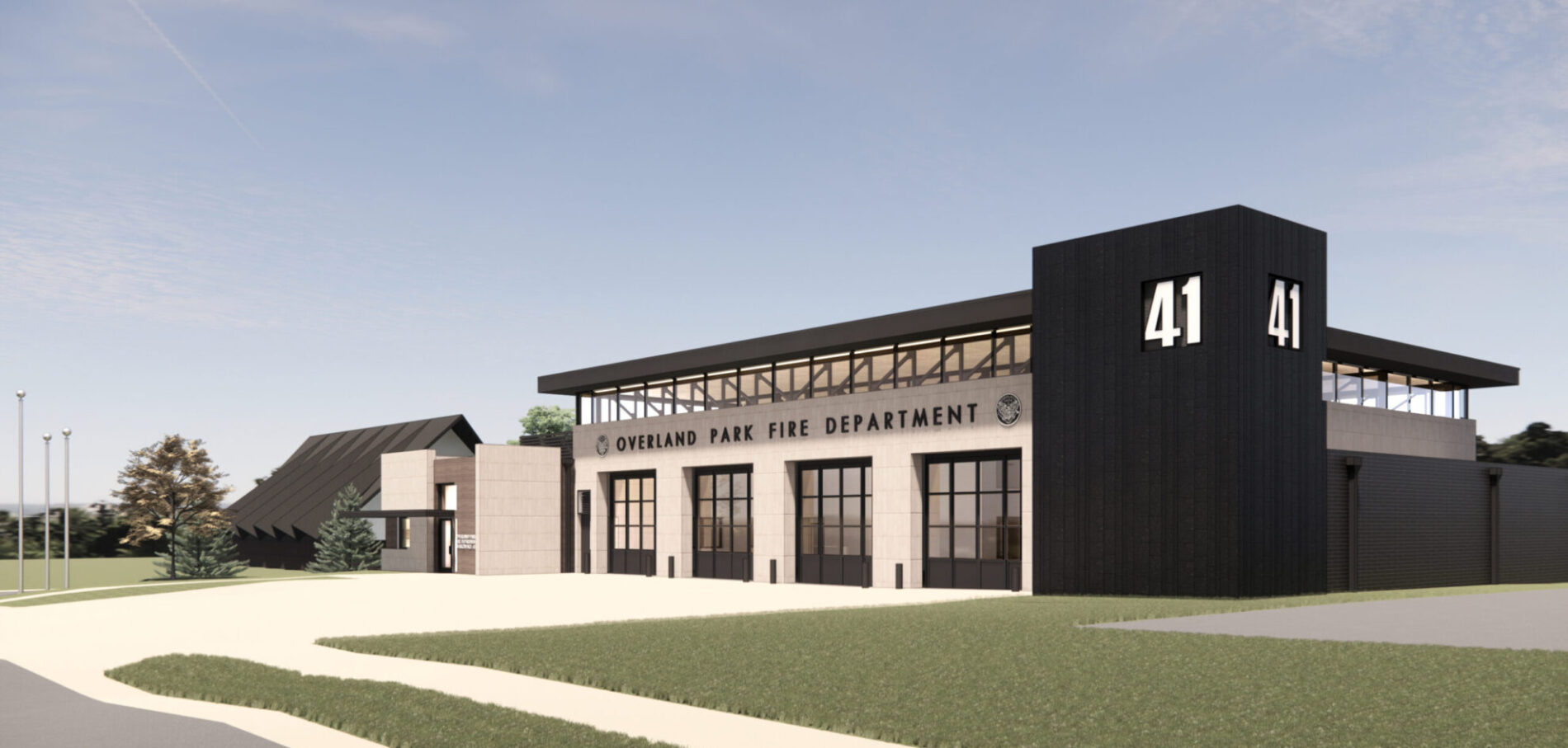 Rendering of Overland Park Fire Station 41, a McCownGordon project.