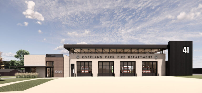 Rendering of Overland Park Fire Station 41, a McCownGordon project.