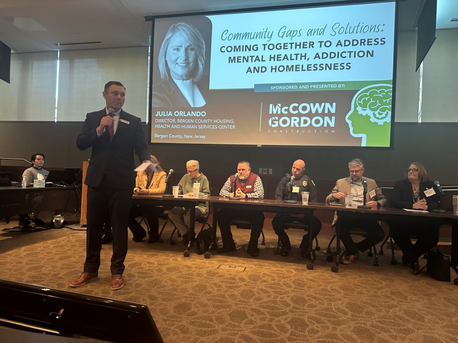 A group of panelists discussing Mental Health, Addiction and Homelessness in Wichita, Kansas at a McCownGordon event
