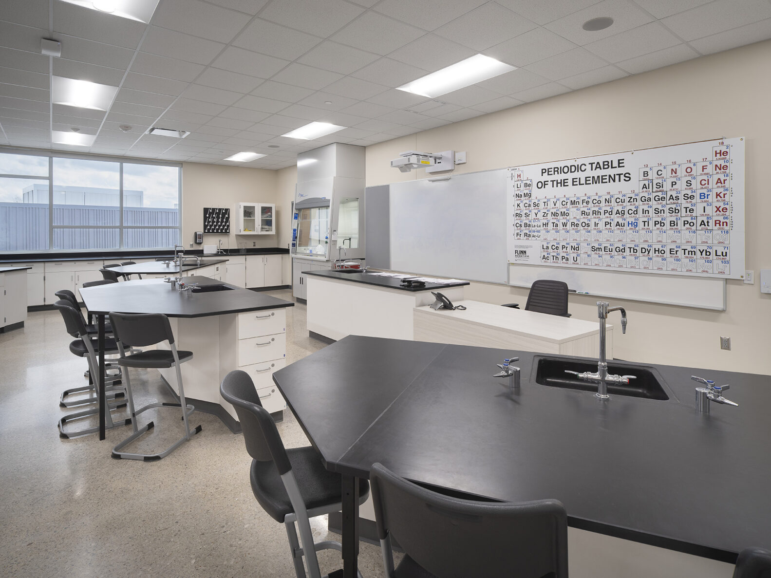 A large science classroom at Tonganoxie High School, renovated by McCownGordon Construction