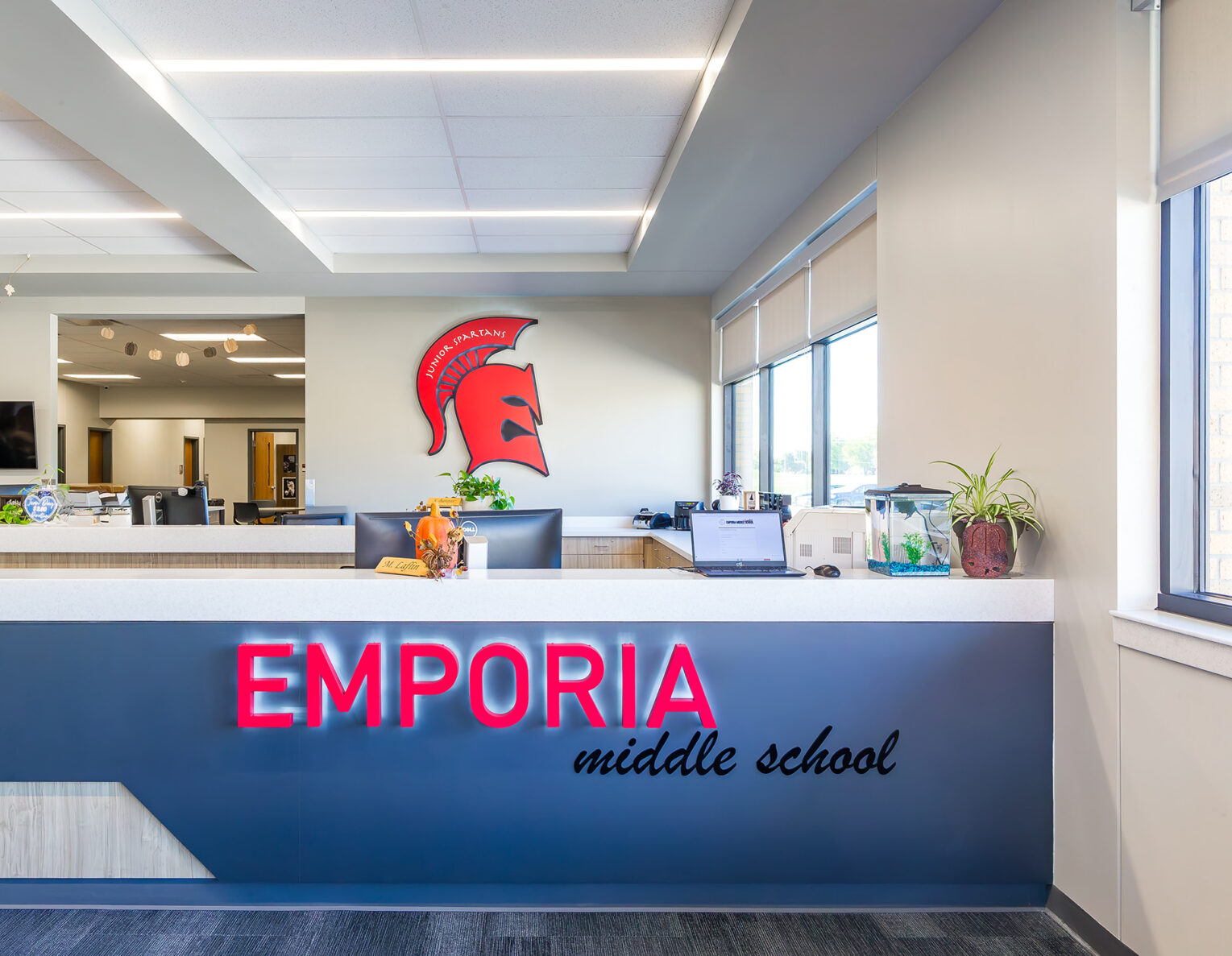 Interior shot of Emporia Middle School renovated by McCownGordon.