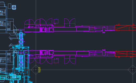 Ensure all OEMs clearly show door swings, considering operator access, maintenance tasks, and electrical panel clearances. The image highlights primary packaging equipment and conveyance with doors that fully open without obstructing building columns, thanks to early design planning.