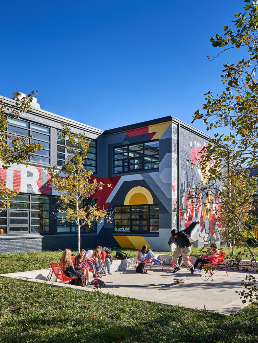 Lawrence High outdoor collaboration space