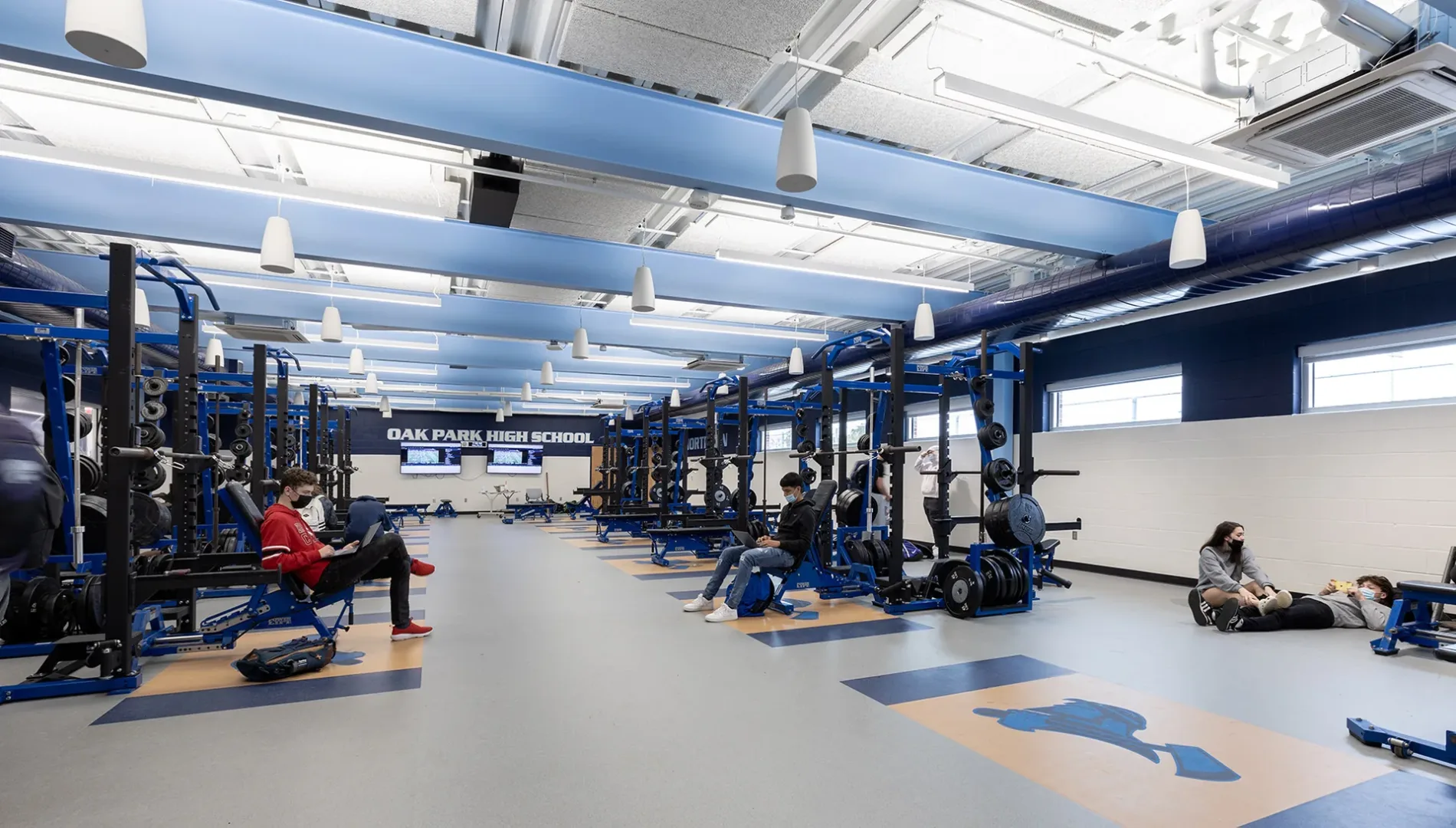Weight room at Oak Park High School built by McCownGordon
