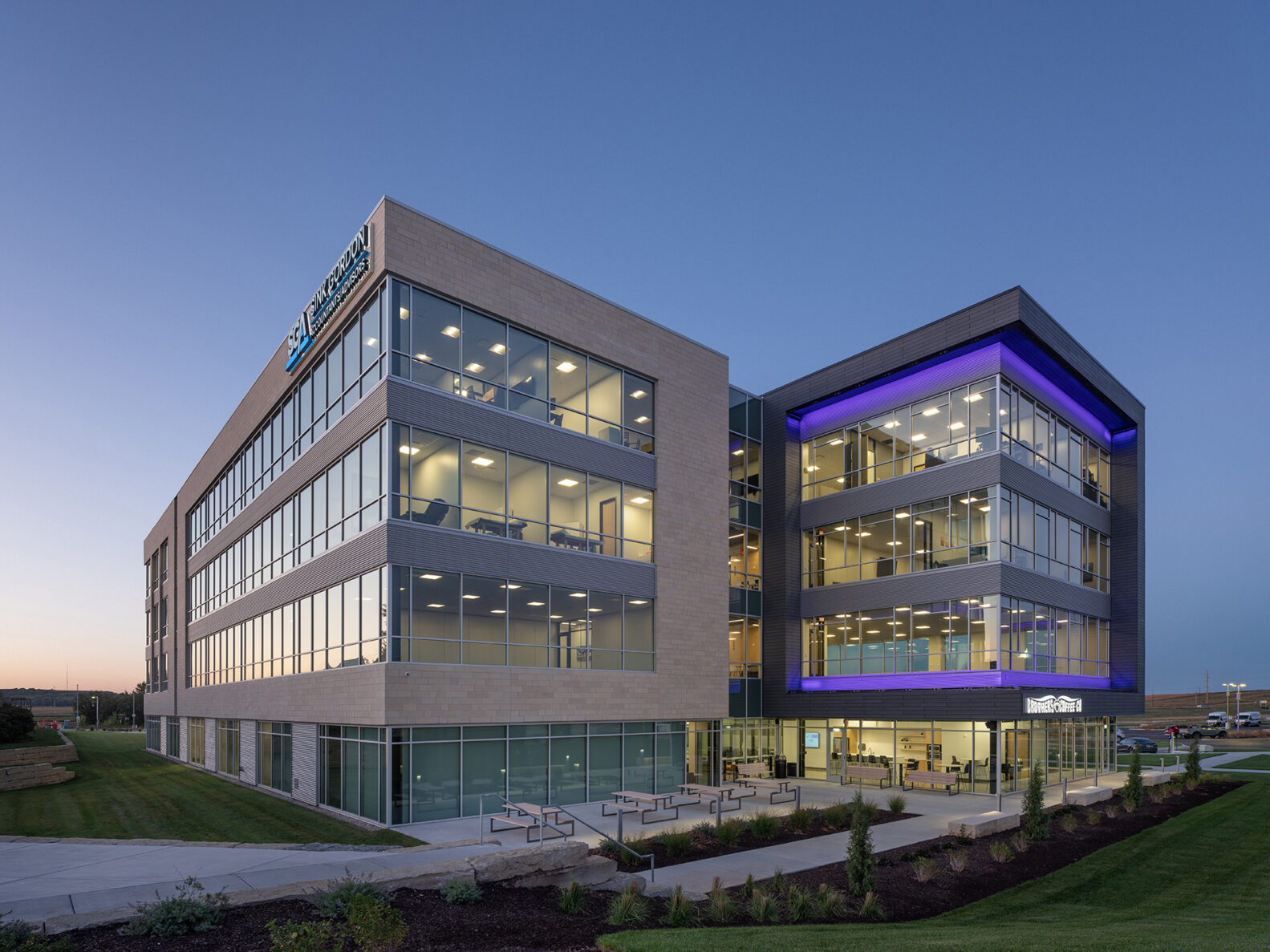 Exterior shot of the KState Office Park Phase 3 Building, built by McCownGordon Construction in Manhattan Kansas