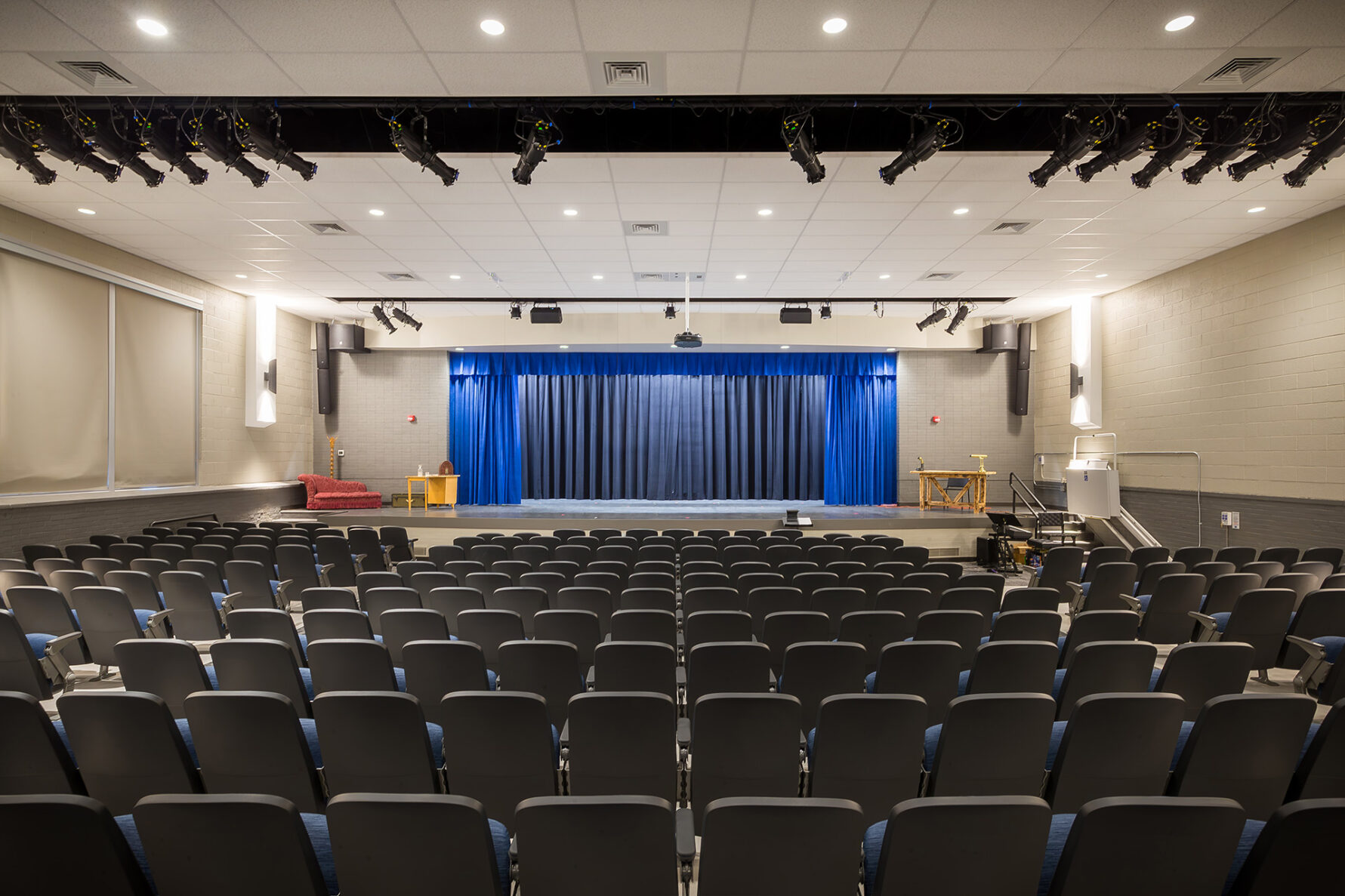 Performing Arts theater at Nickerson High School, renovated by McCownGordon Construction.