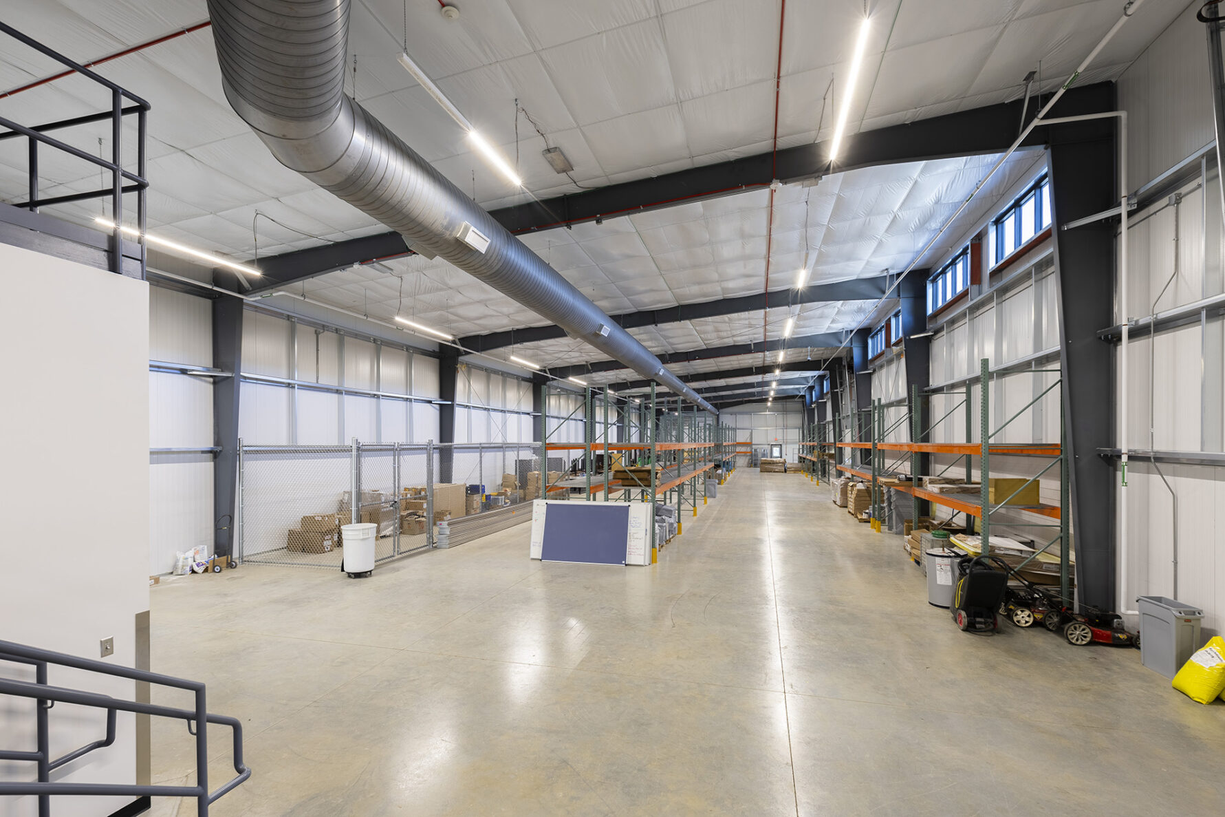 Maintenance space inside the Hickman Mills Building and Grounds Warehouse