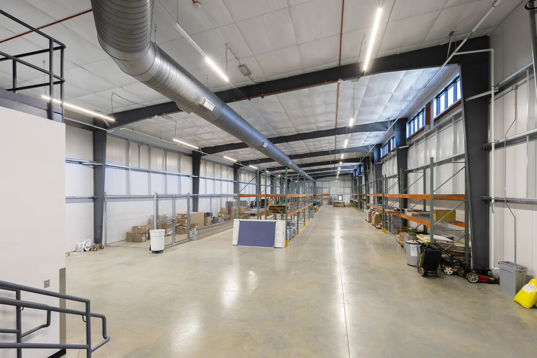 Maintenance space inside the Hickman Mills Building and Grounds Warehouse