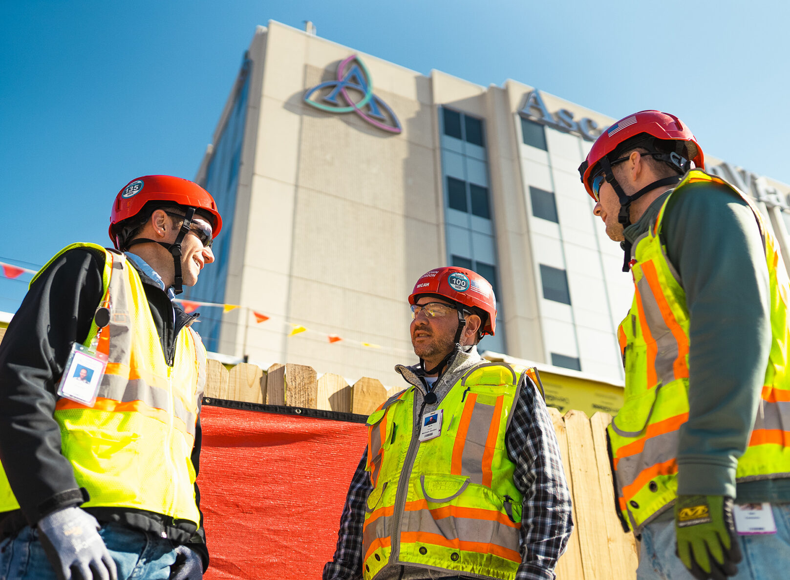 McCownGordon workers discussing jobsite