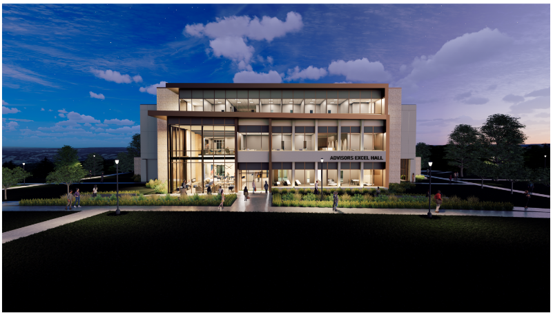 Advisors Excel Hall at Washburn University rendering