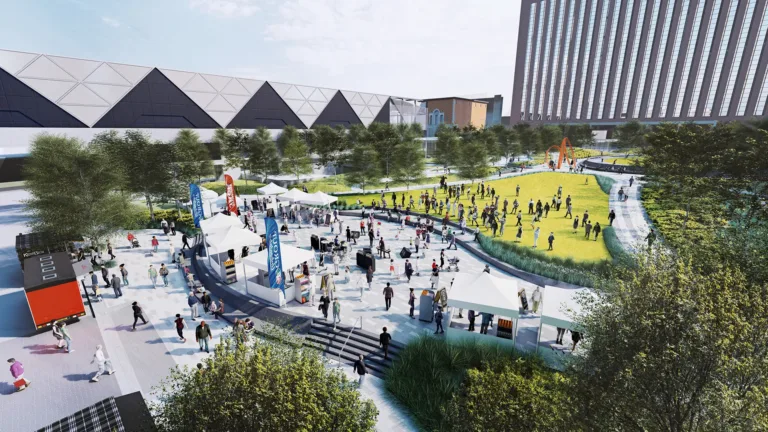 Rendering of Barney Allis Plaza